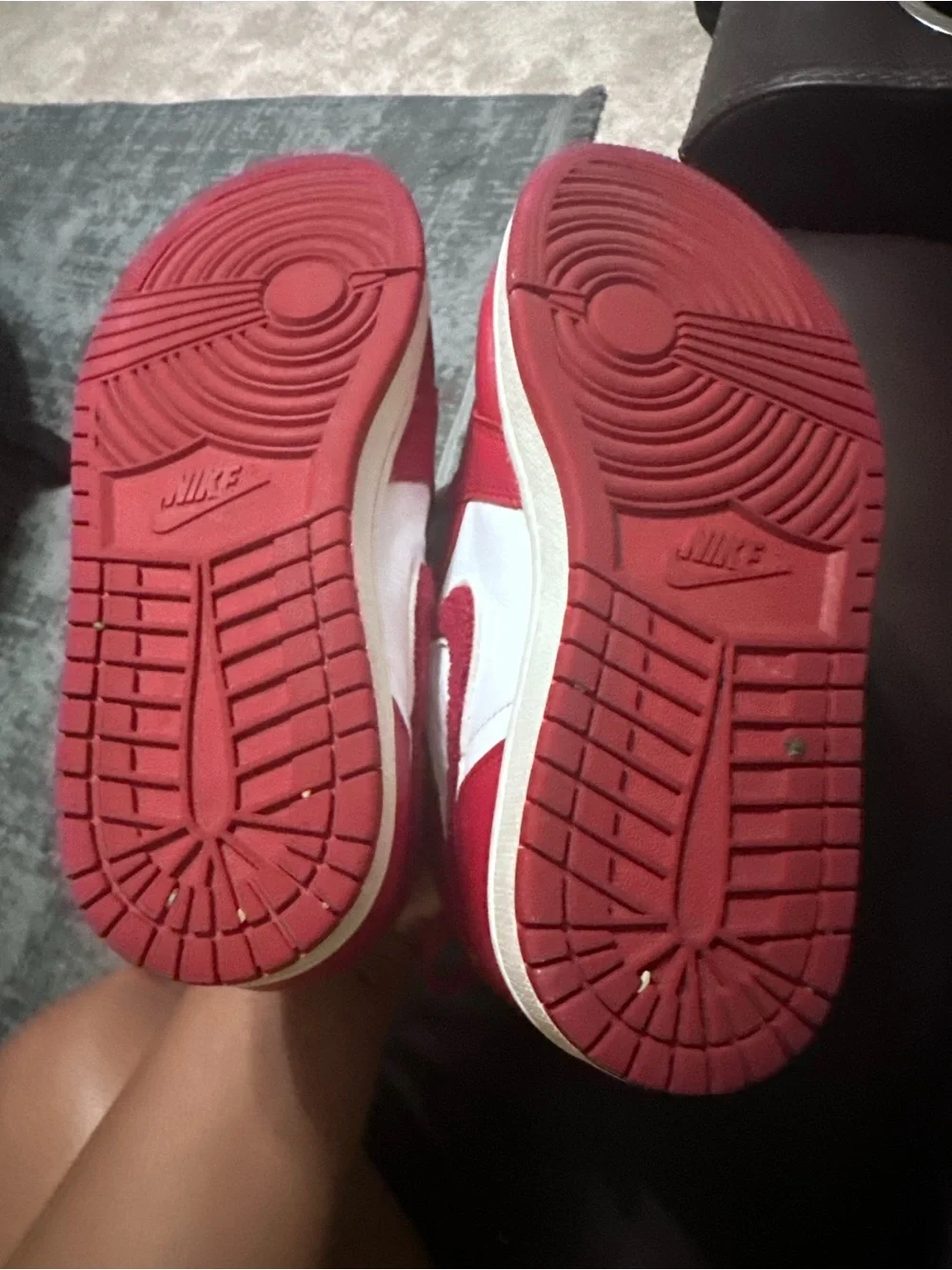 Nike White and Red High-Top Sneakers